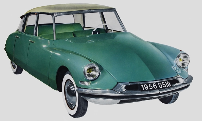 1955 Citroen DS 19 green adv front